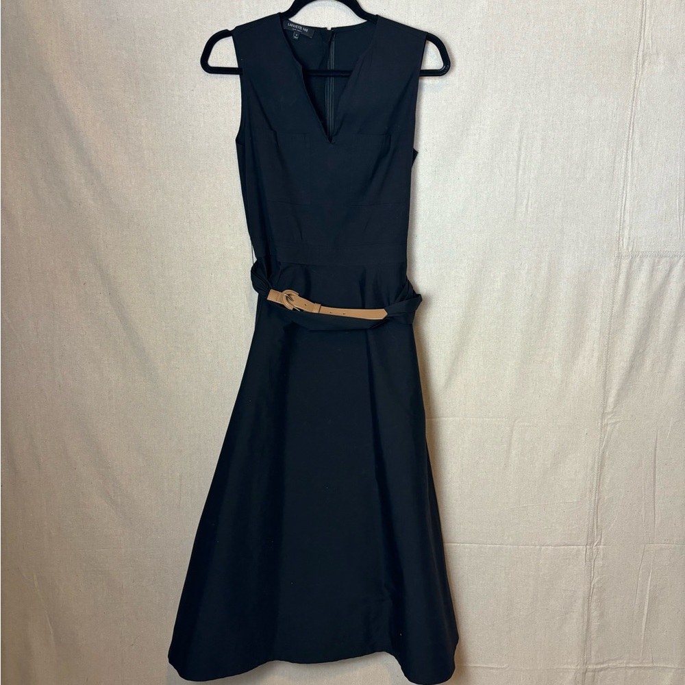 Lafayette148 Black Midi Dress Size 4